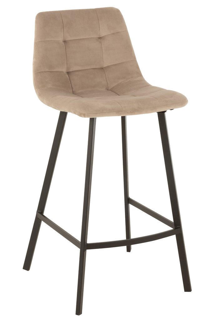 Barstoel Olivier Textiel/Metaal Beige - J-LINE