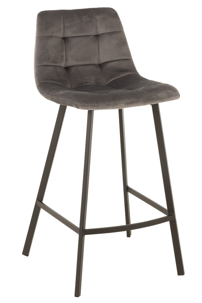 Barstoel Olivier Textiel/Metaal Grijs - J-LINE