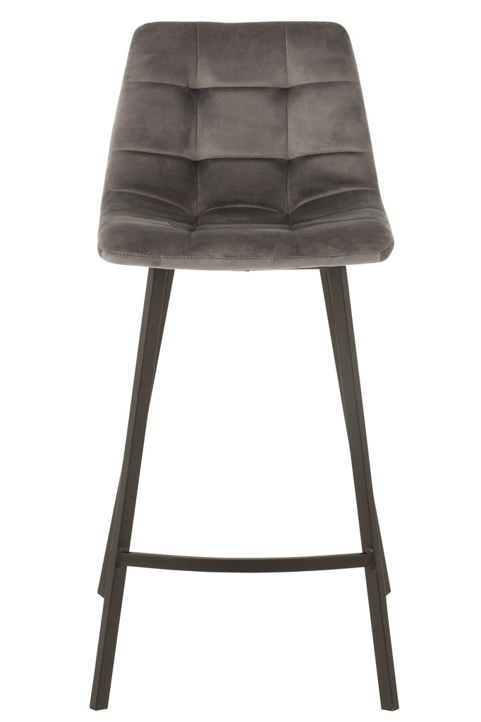 Barstoel Olivier Textiel/Metaal Grijs - J-LINE