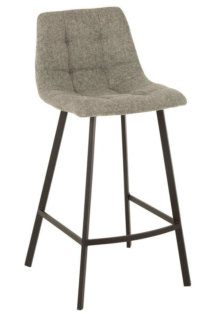 Barstoel Stephane Textiel/Metaal grijs - J-LINE