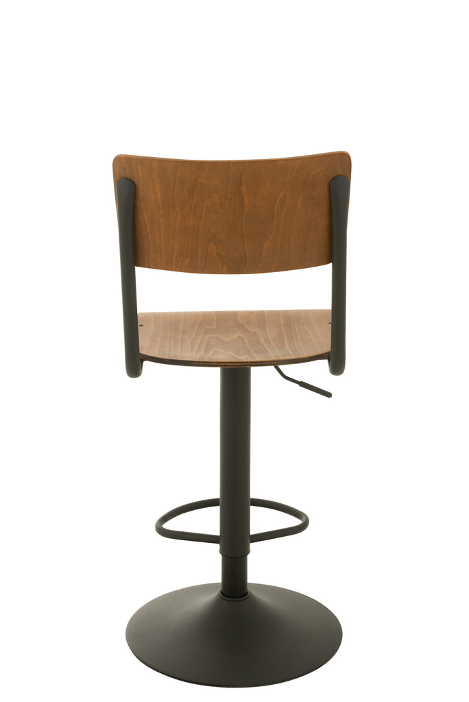 Barstoel Hout/Metaal Bruin - J-LINE