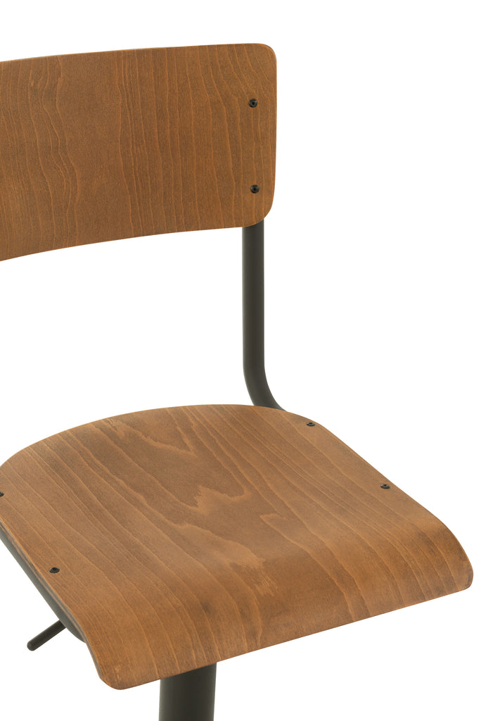 Barstoel Hout/Metaal Bruin - J-LINE