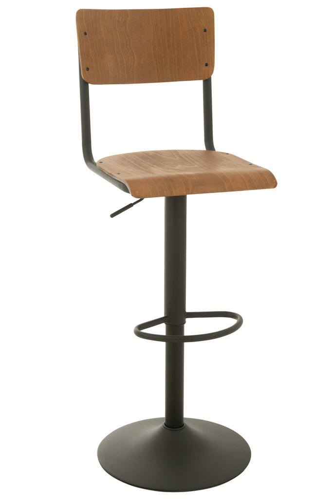 Barstoel Hout/Metaal Bruin - J-LINE
