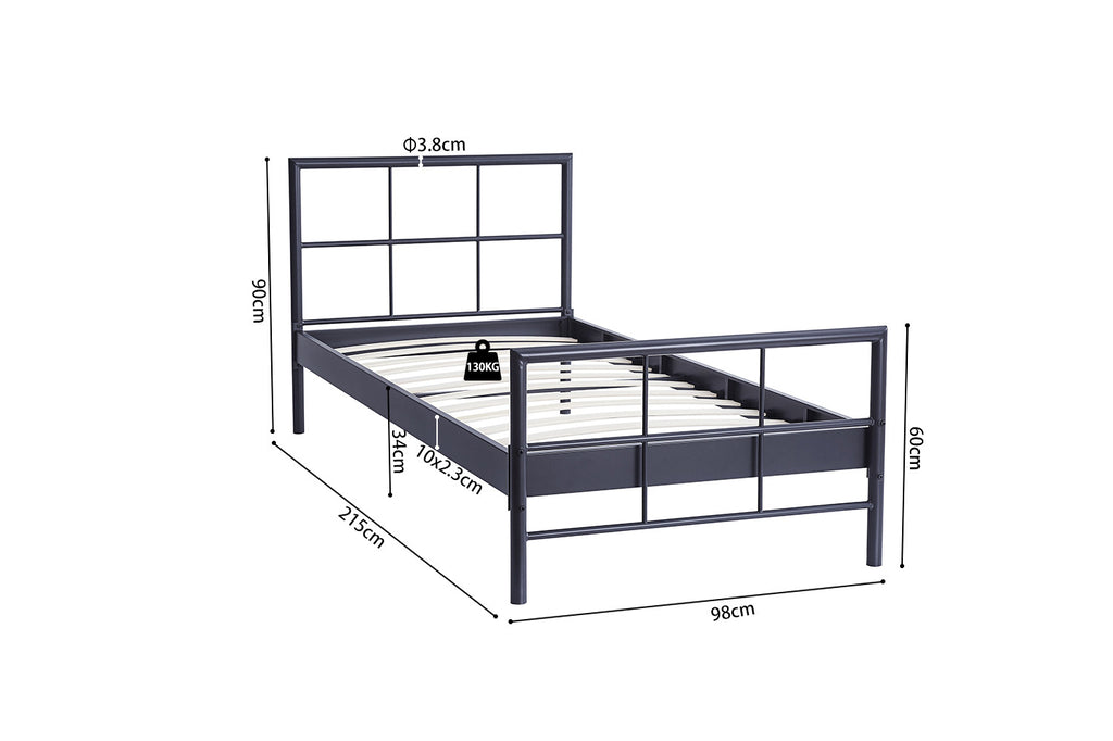 Bed 'Davy' 90x200 donkergrijs - RS