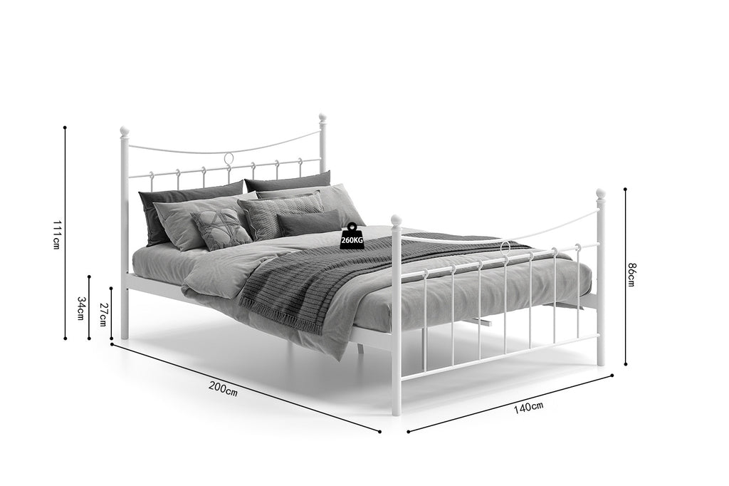 Bed 'Sacha' 140x200 met lattenbodem wit RS