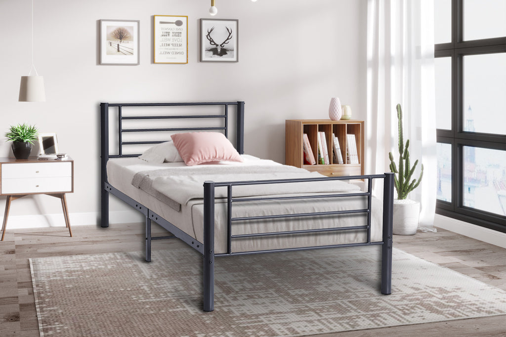 Bed 'Sammy' 90x200 donkergrijs - RS