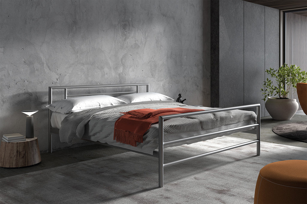 Bed 'Sandro' 160x200 met lattenbodem grijs RS