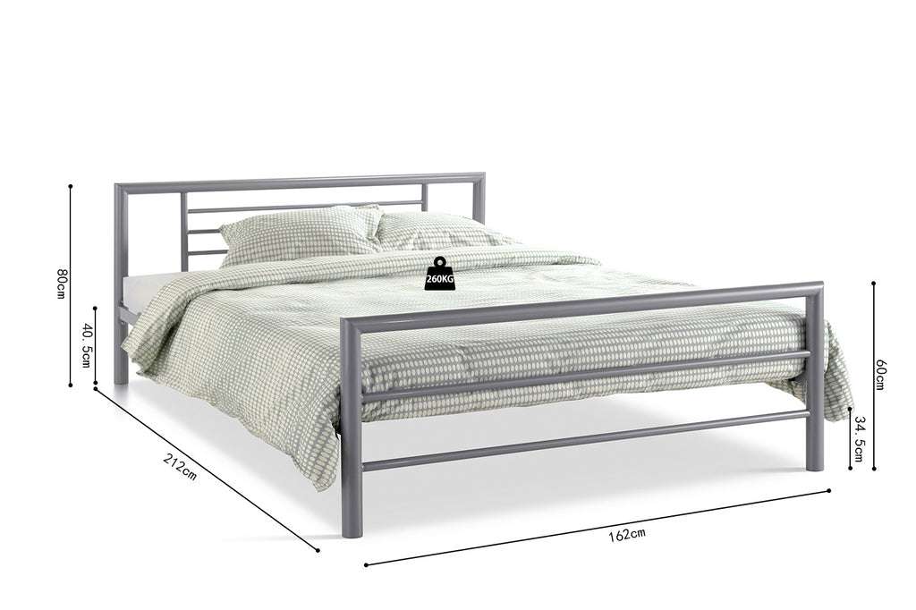 Bed 'Sandro' 160x200 met lattenbodem grijs RS
