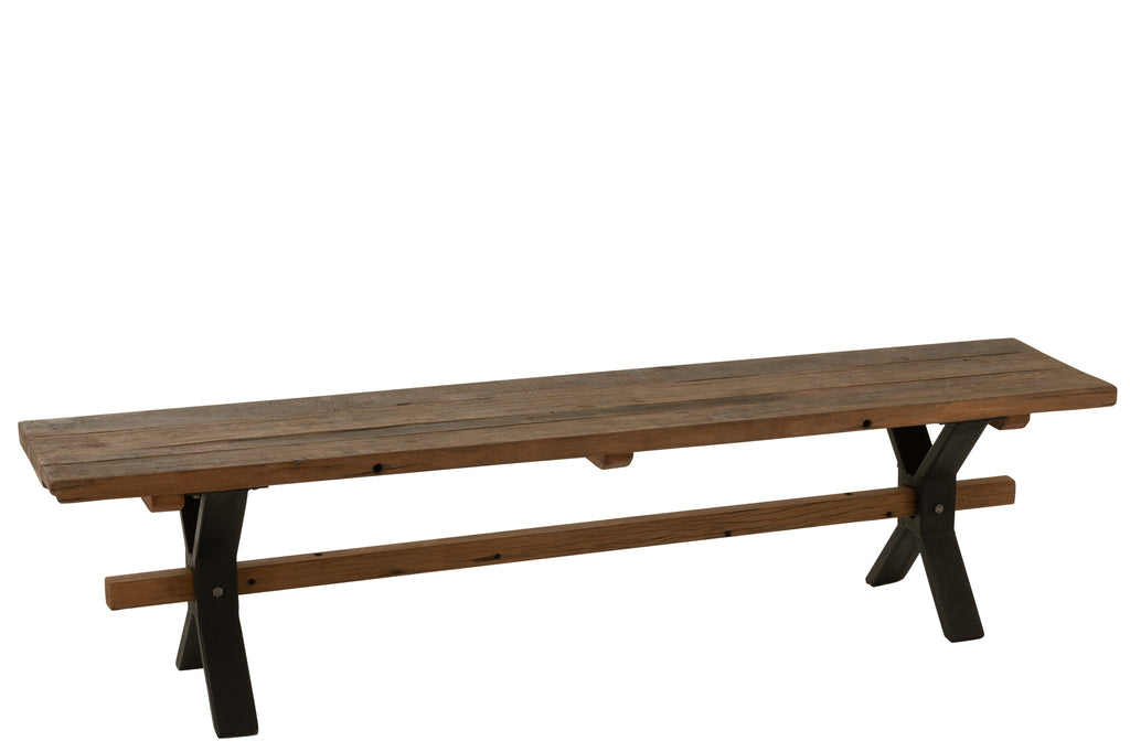 Bank Vintage Hout Bruin - J-LINE