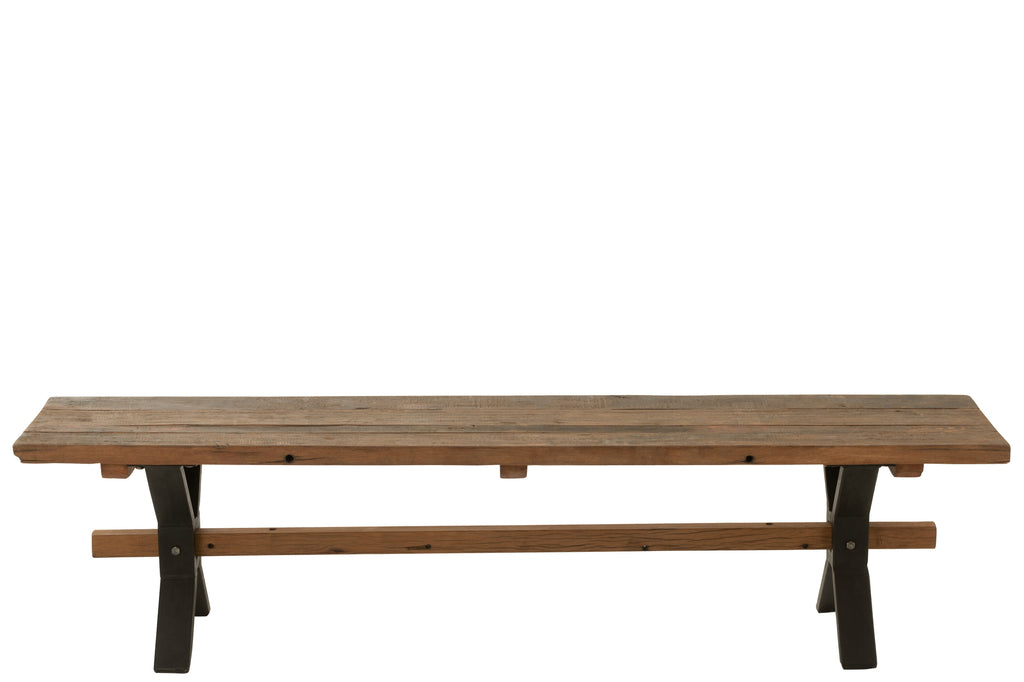 Bank Vintage Hout Bruin - J-LINE