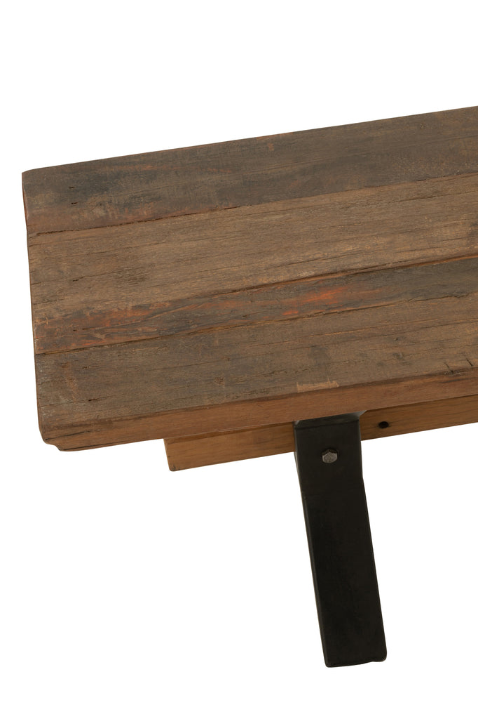 Bank Vintage Hout Bruin - J-LINE