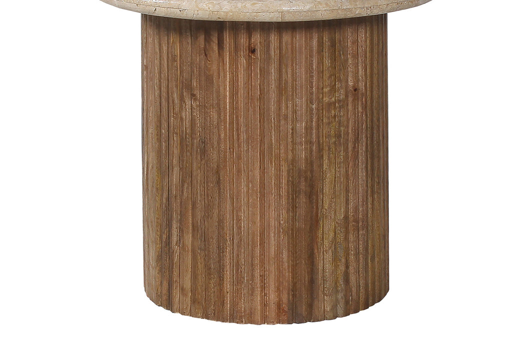 Bijzettafel Louis ' 50 cm Mango wood with Travertine Beige RS