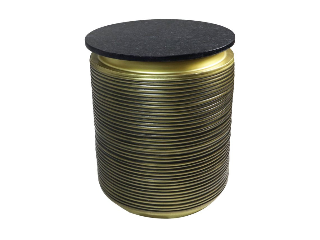 Bijzettafel van marmer - ø41x53 - Zwart/goud - Marmer/metaal HSM