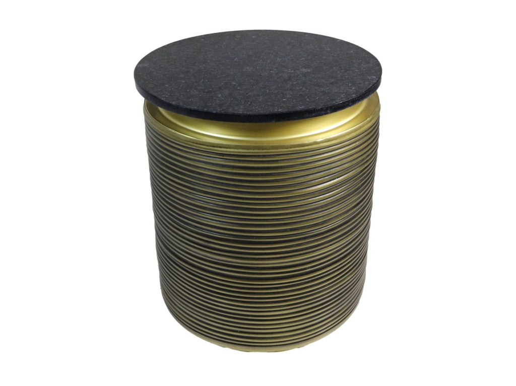Bijzettafel van marmer - ø41x53 - Zwart/goud - Marmer/metaal HSM