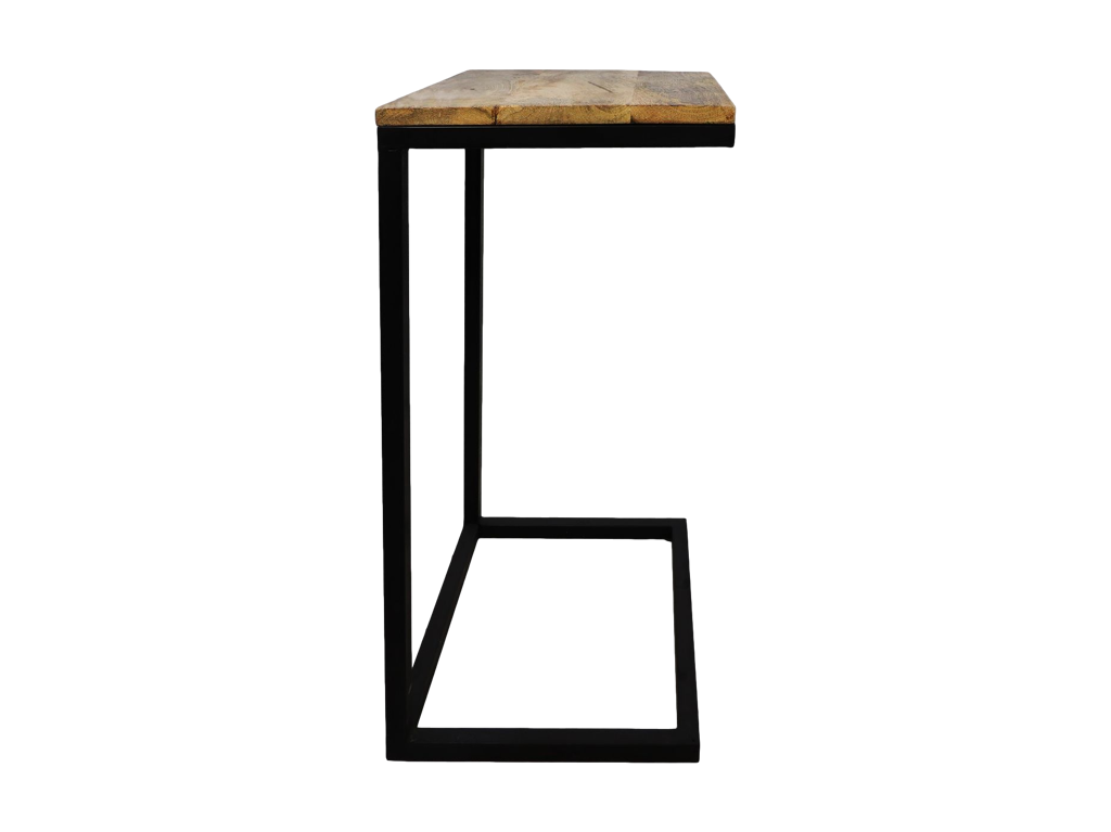 Bijzettafel Lees - 38x30x65 - Naturel/zwart - Mangohout/ijzer HSM