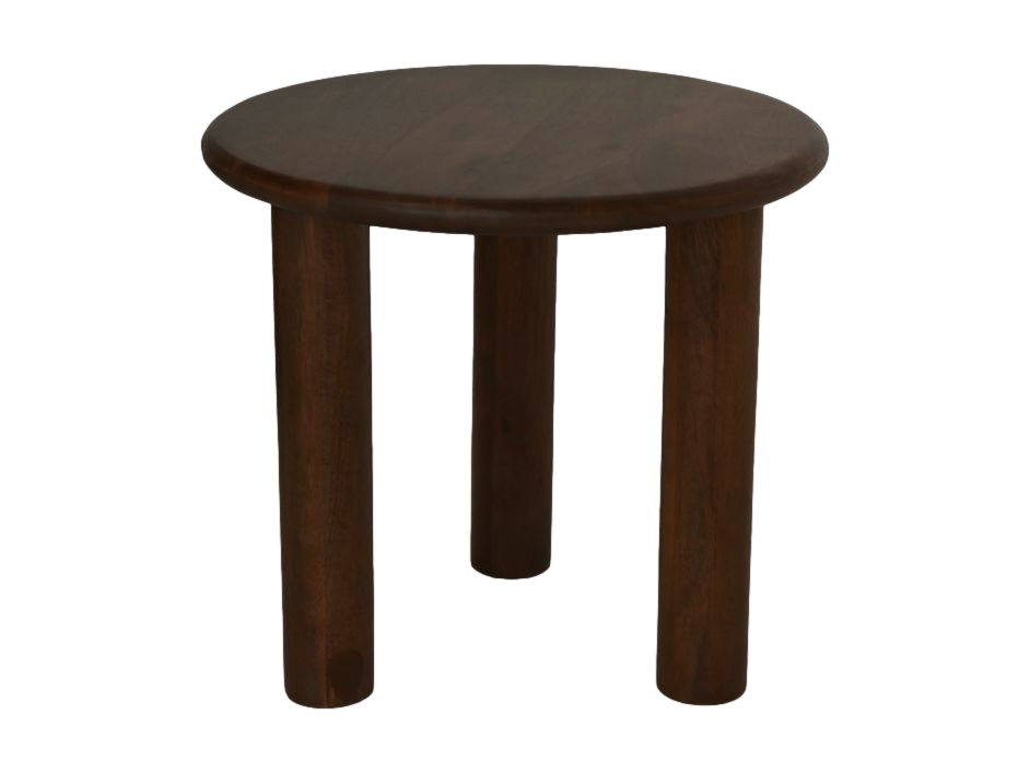 Bijzettafel rond - 50x50x45 - bruin - Mangohout HSM