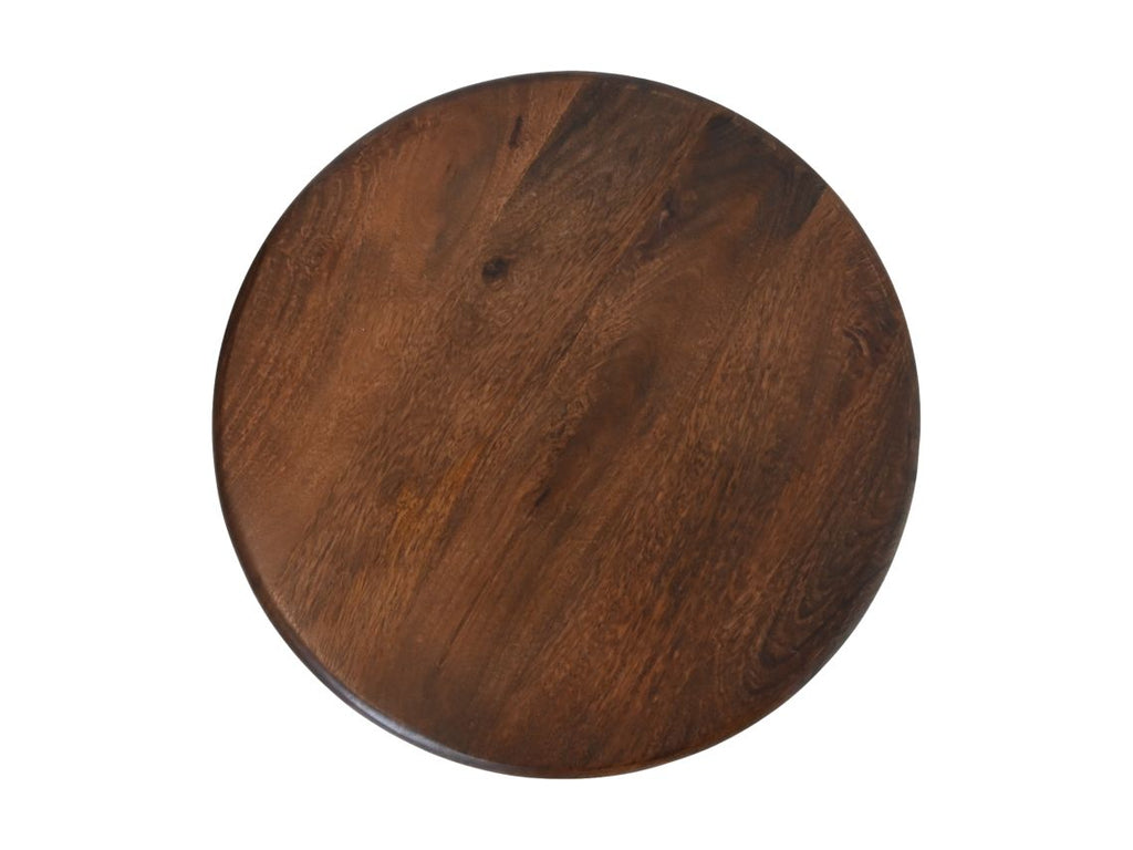 Bijzettafel rond - 50x50x45 - bruin - Mangohout HSM