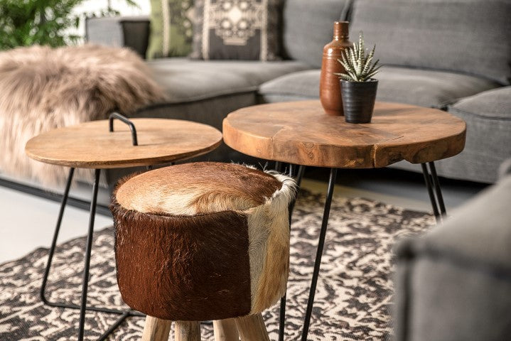Bijzettafel Root - blank - teak wortelhout HSM