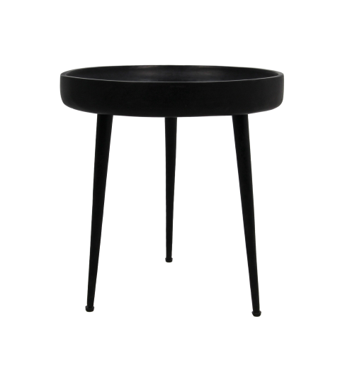 Bijzettafel Ventura - ø40 cm - zwart - mangohout/ijzer HSM