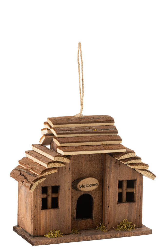 Vogelhuis dennenhout bruin - J-LINE