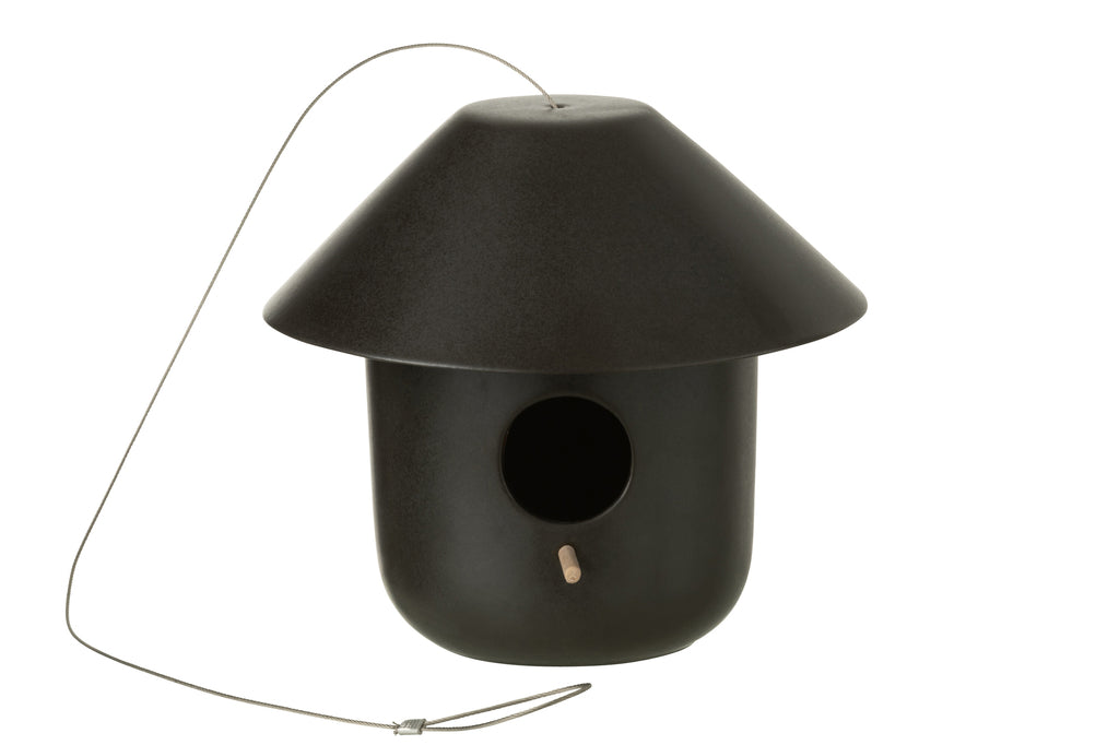 Vogelhuisje Pam keramiek zwart - J-LINE