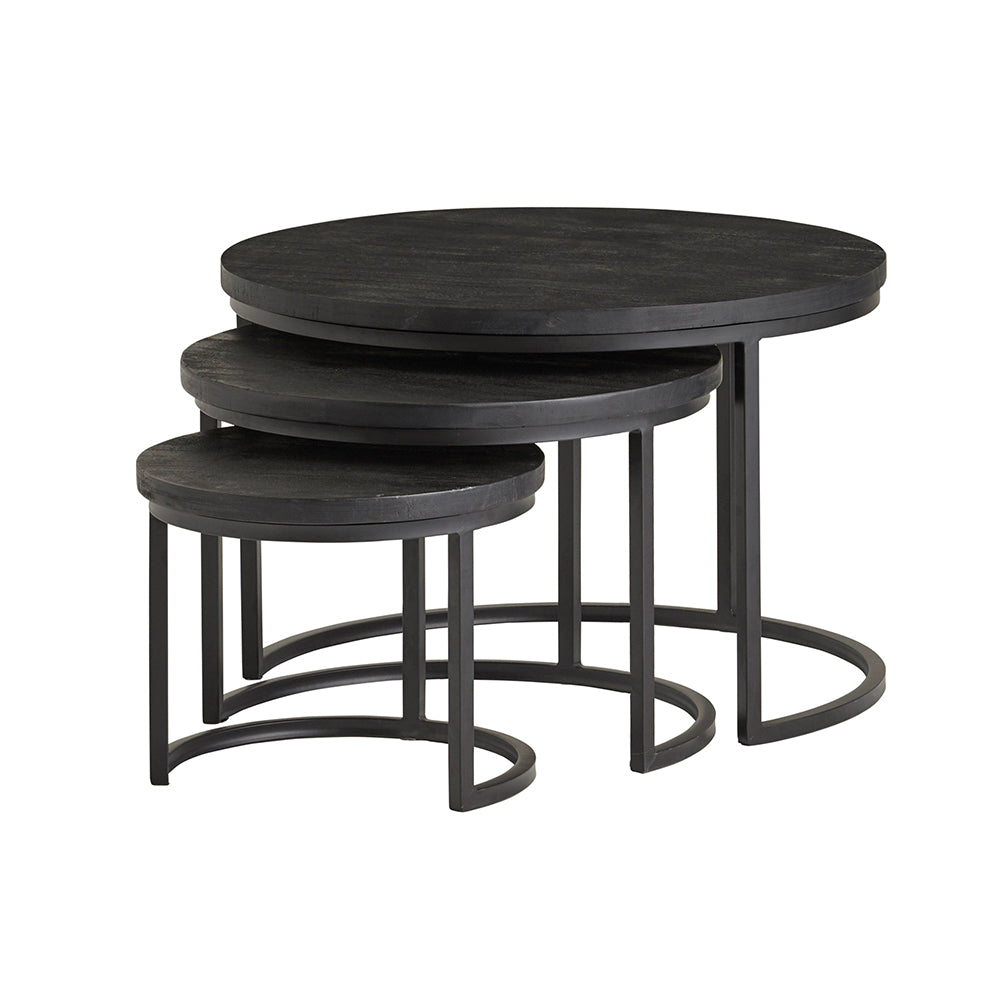 Salontafel Enzo zwart set van 3 - NW