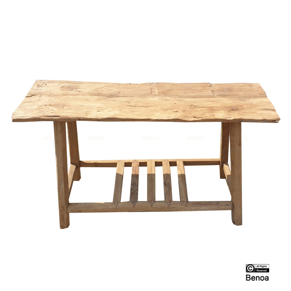 Bijzettafel Blora oude teak met plank 120 BNO