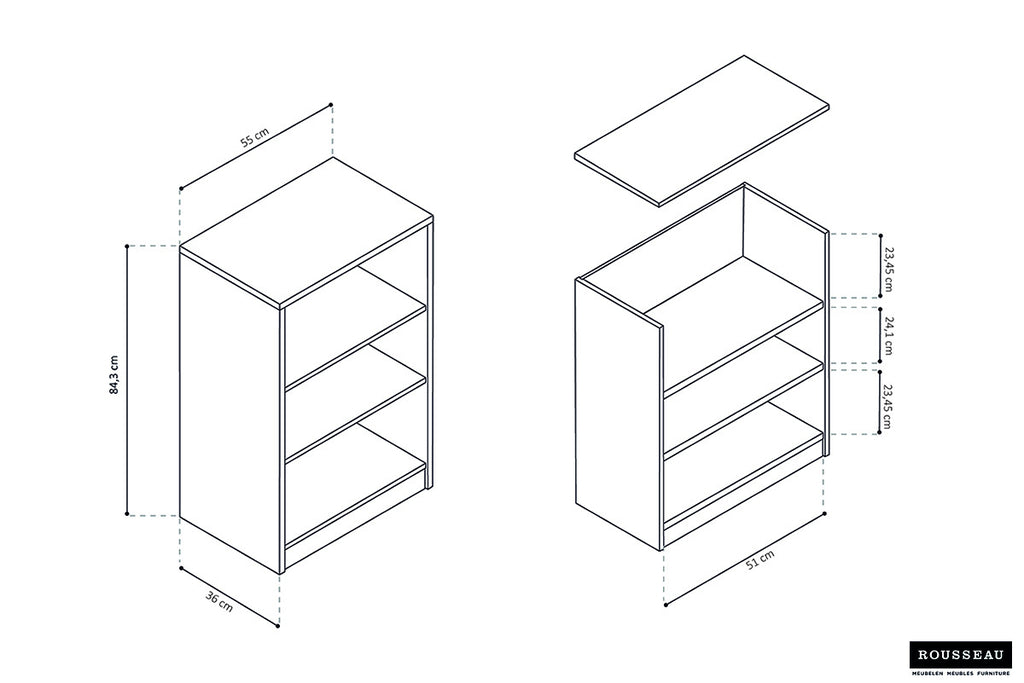 Boekenkast 'Space' 2 planken Sonoma RS