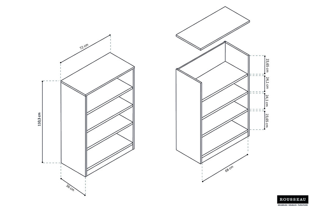 Boekenkast 'Space' 3 planken Sonoma RS
