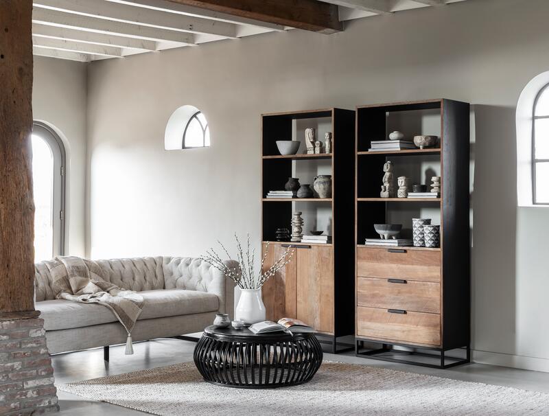 Boekenkast Cosmo DTP - 2 deuren, 3 open rekken