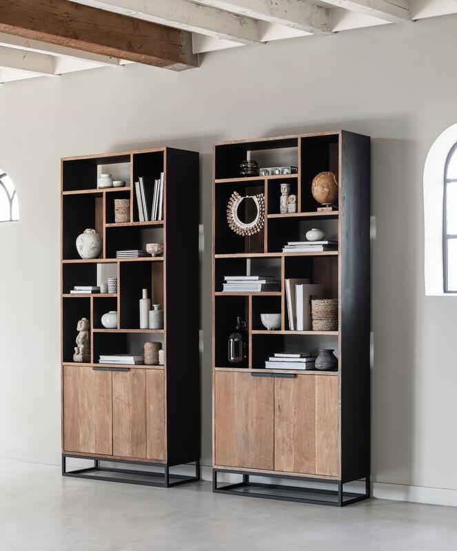 Boekenrek Cosmo DTP - 2 deuren, 10 open rekken