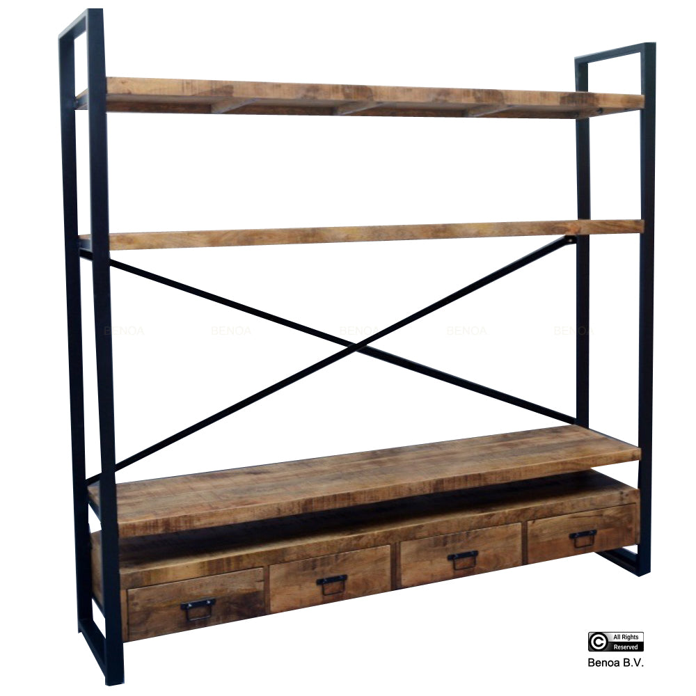 Boekenrek Britt 180 - 4-lades BNO