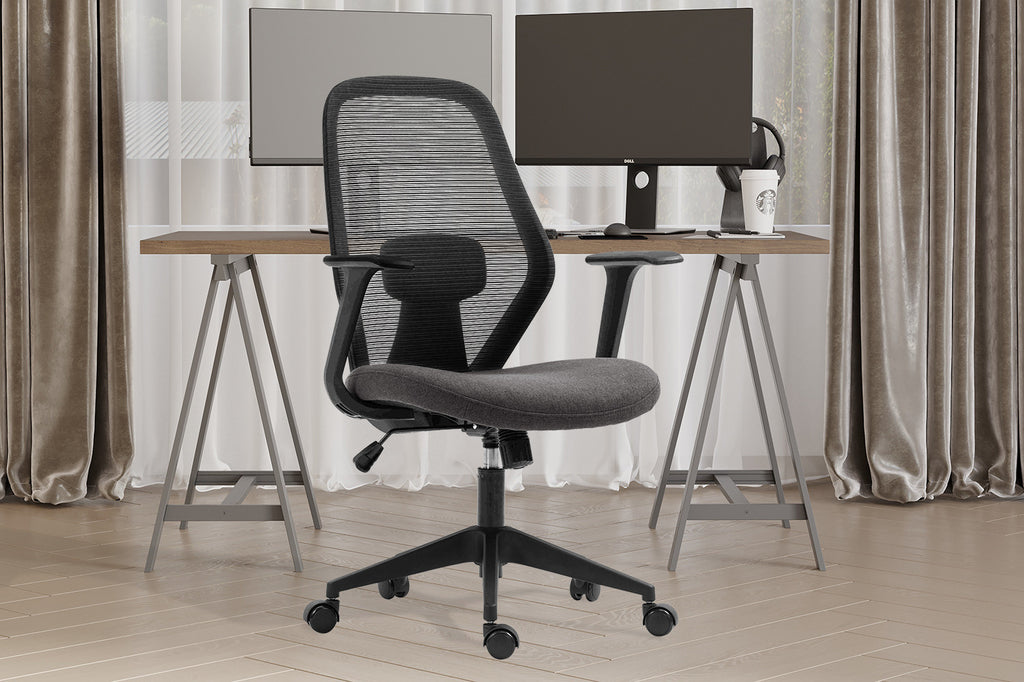 Bureaustoel 'Claude' Mesh Zwart/Grijs RS