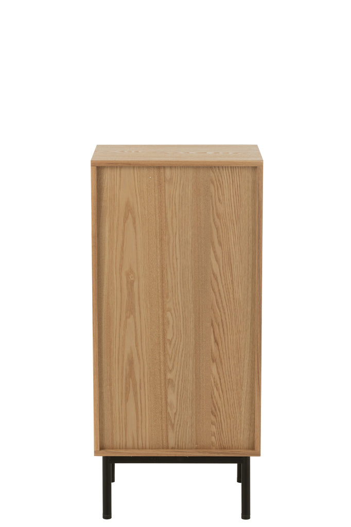 Bergkast 5 laden MDF/Metaal Natuurlijk/Zwart - J-LINE
