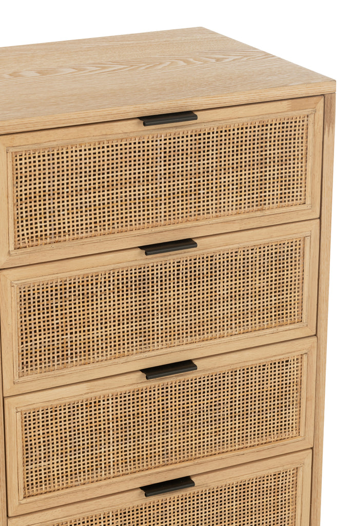 Bergkast 5 laden MDF/Metaal Natuurlijk/Zwart - J-LINE
