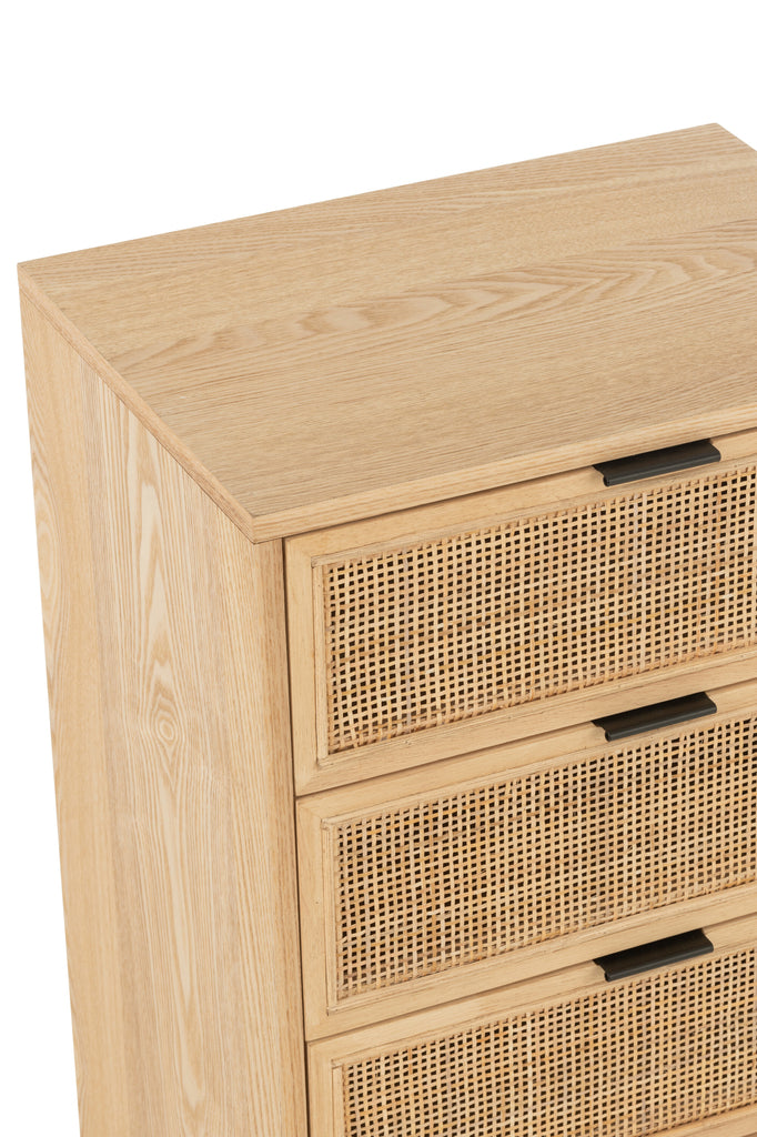 Bergkast 5 laden MDF/Metaal Natuurlijk/Zwart - J-LINE