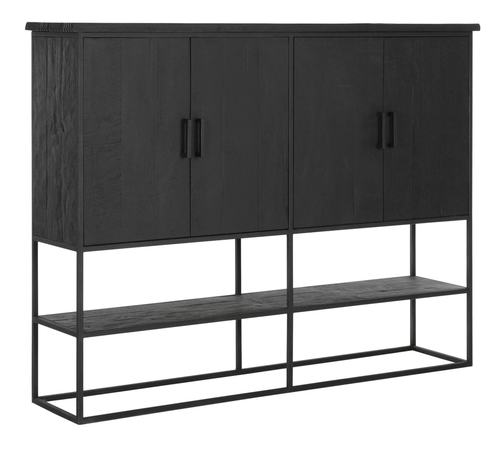 Bergkast Timeless DTP - 4 deuren, open rek zwart
