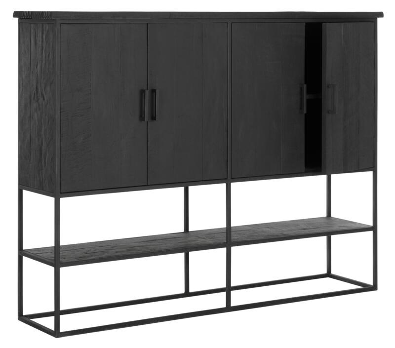 Bergkast Timeless DTP - 4 deuren, open rek zwart