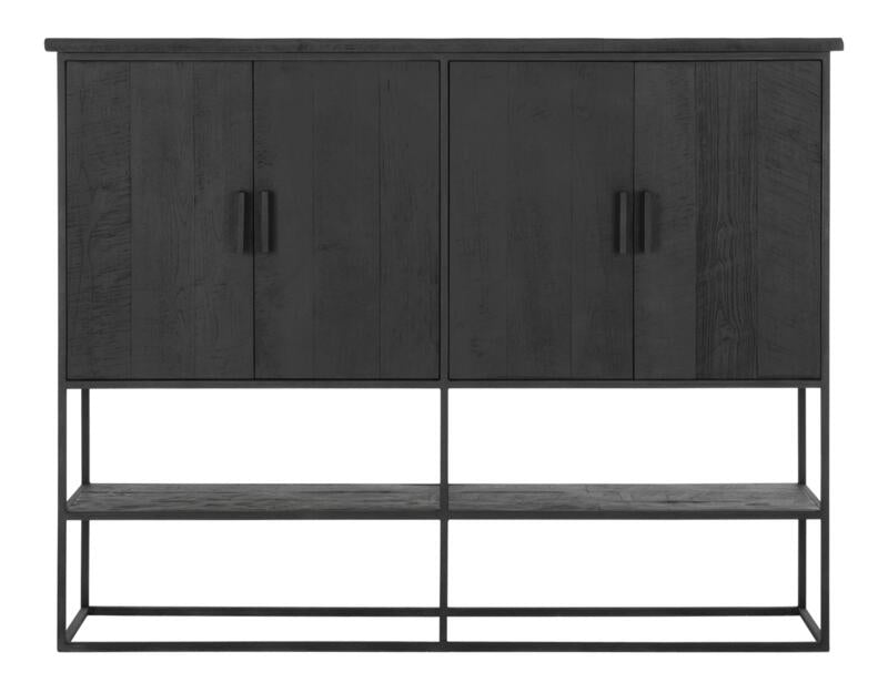 Bergkast Timeless DTP - 4 deuren, open rek zwart