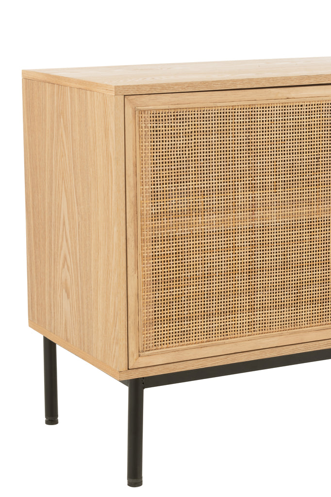 Bergkast MDF/Metaal Natuurlijk/Zwart Groot - J-LINE
