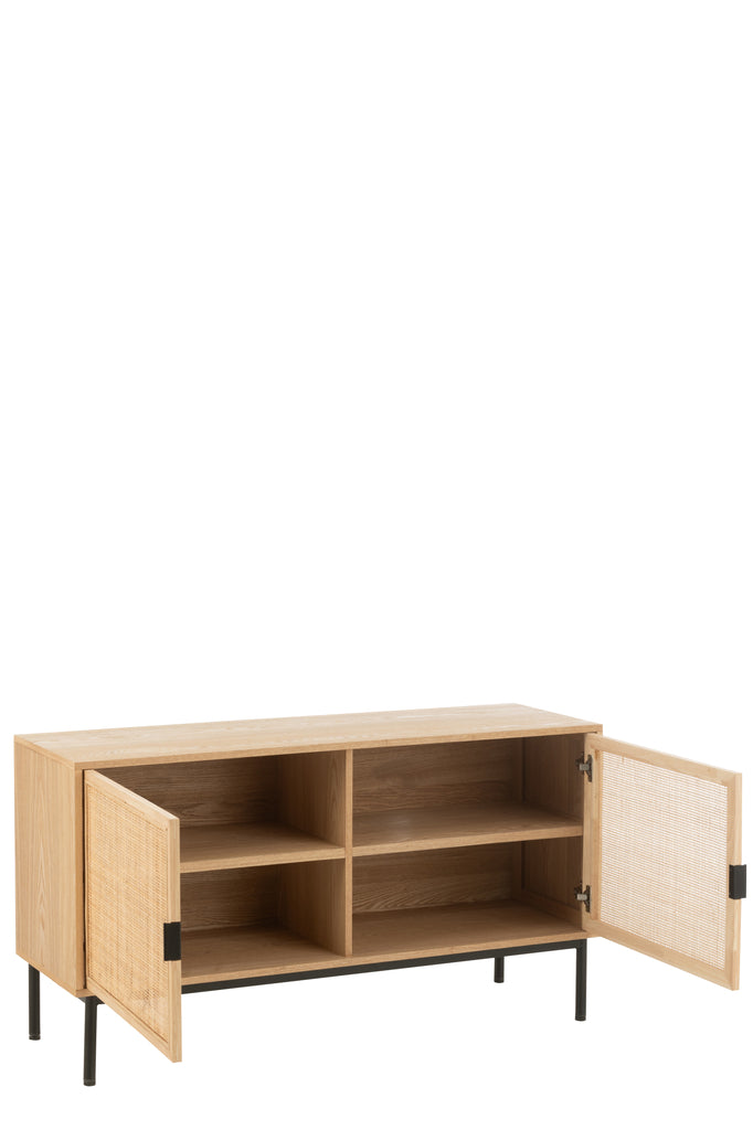 Bergkast MDF/Metaal Natuurlijk/Zwart Groot - J-LINE