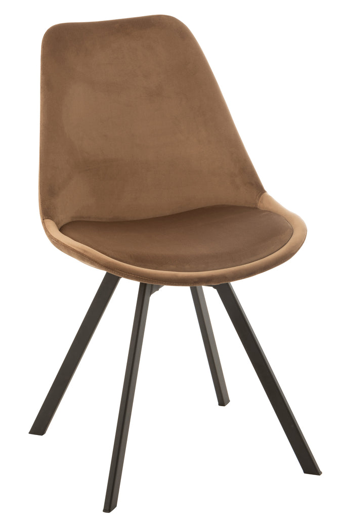 Stoel Helene Metaal/Textiel Bruin - J-LINE