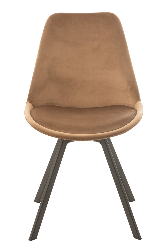 Stoel Helene Metaal/Textiel Bruin - J-LINE