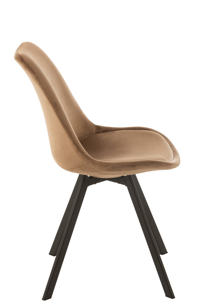 Stoel Helene Metaal/Textiel Bruin - J-LINE