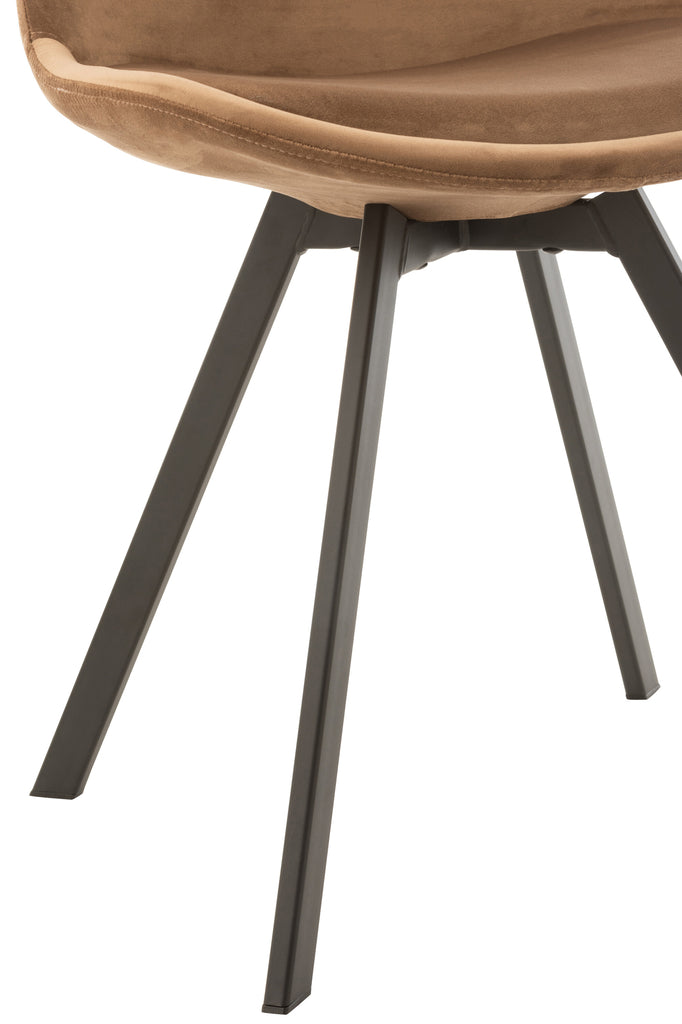 Stoel Helene Metaal/Textiel Bruin - J-LINE