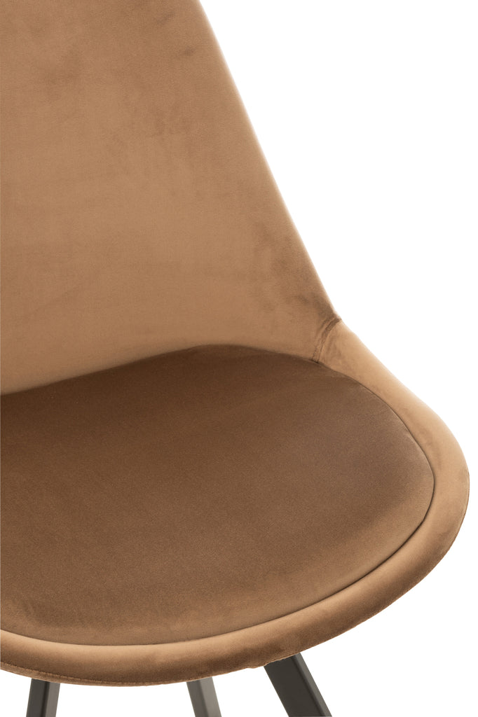 Stoel Helene Metaal/Textiel Bruin - J-LINE