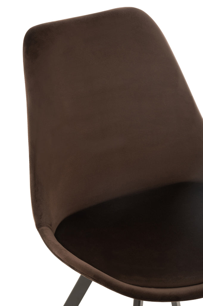 Stoel Helene Metaal/Textiel Donkerbruin - J-LINE