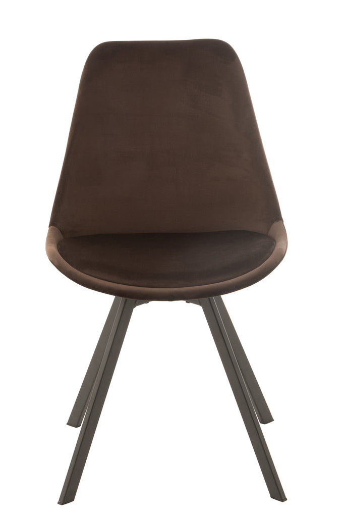 Stoel Helene Metaal/Textiel Donkerbruin - J-LINE