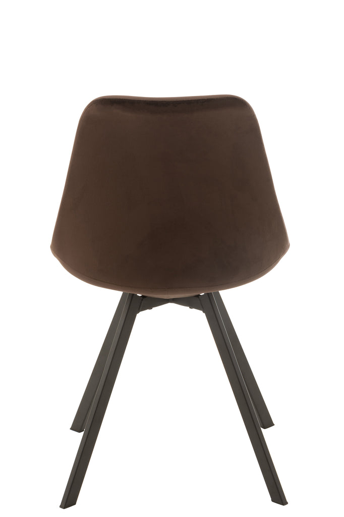 Stoel Helene Metaal/Textiel Donkerbruin - J-LINE