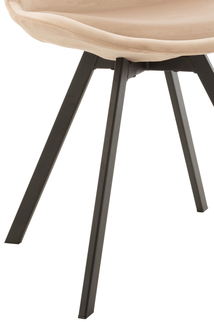 Stoel Helene Metaal/Textiel Beige - J-LINE